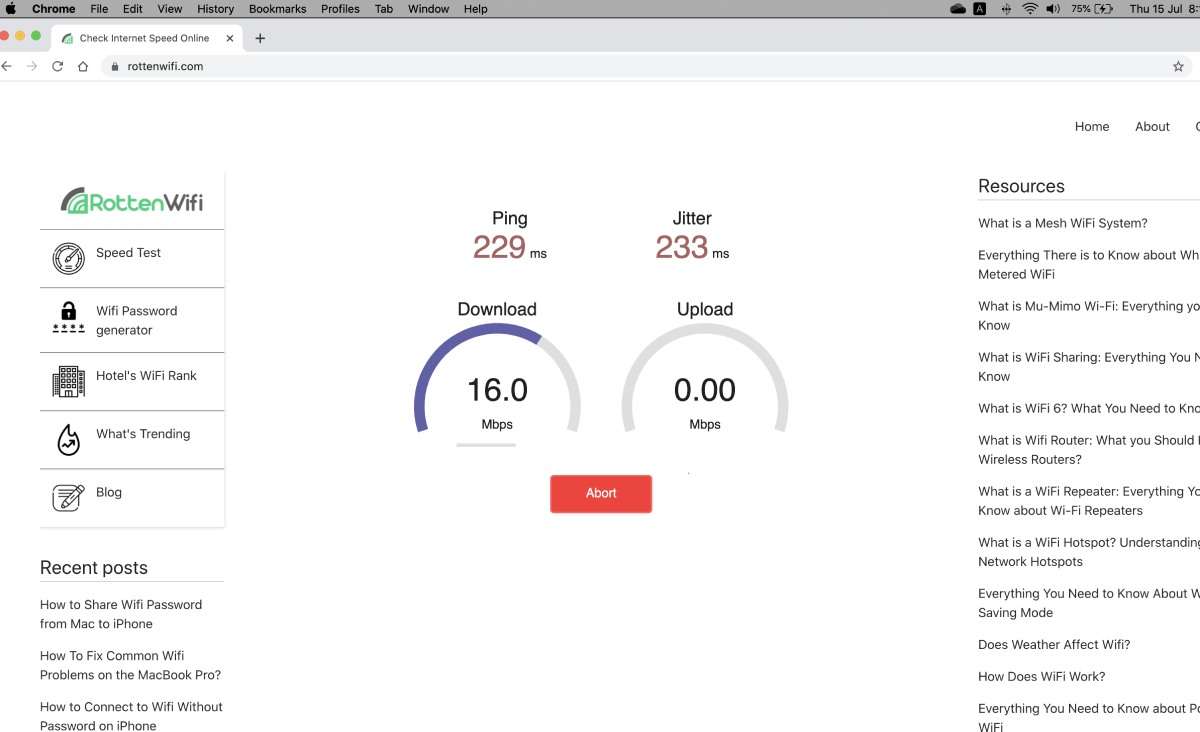 how to check wifi speed on mac
